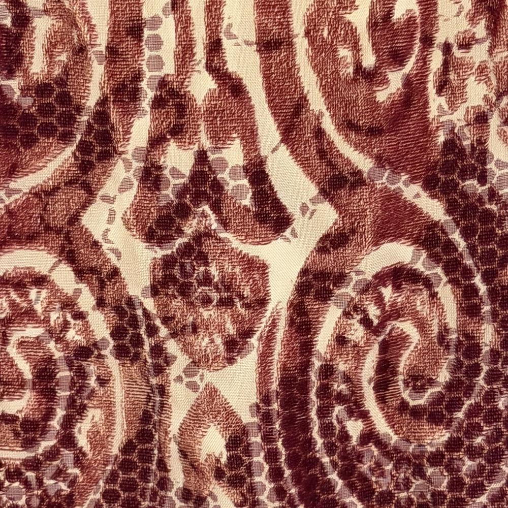 Reversible Floral scarf Burgundy/Beige Viscose Nylon Dry Clean Only - Picture 5 of 12